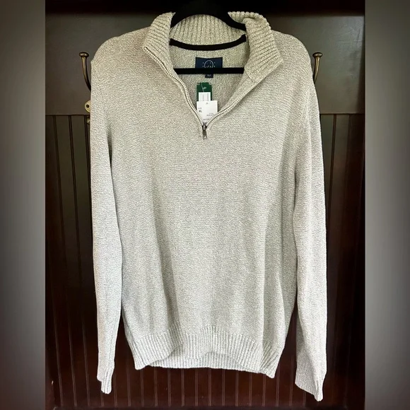 NWT EVEN TIDE Pete Snowheather Textured Quarter Zip Long Sleeve Sweater Mens XL - Picture 4 of 12